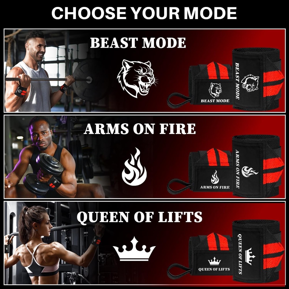 Heavy duty wrist wraps for weightlifting
