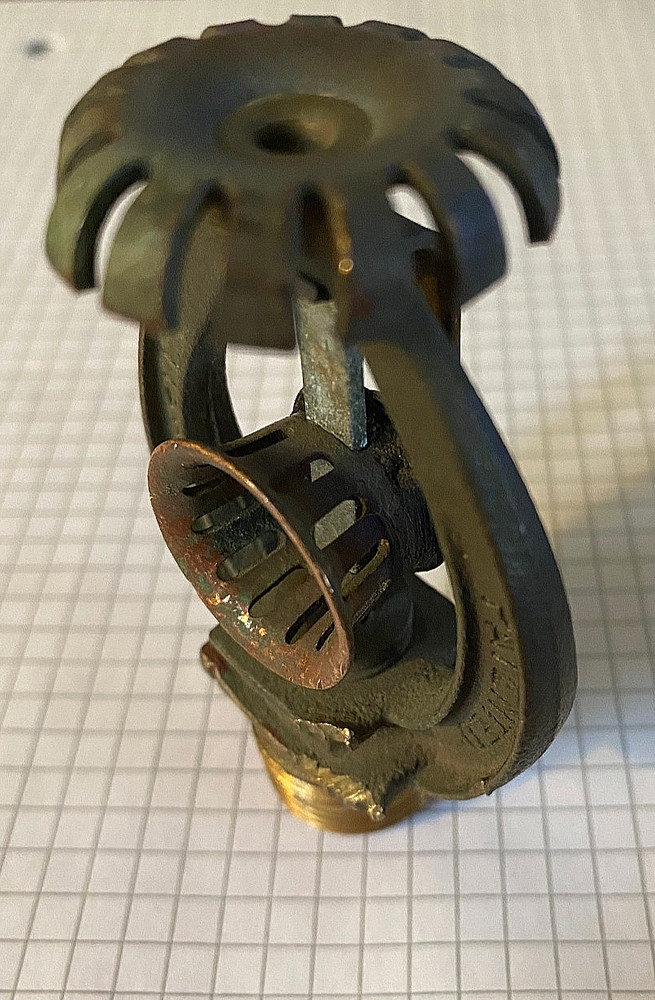 1941 GRINNELL DURASPEED Model B 165f Fire Sprinkler Upright Head Solid Brass (1)