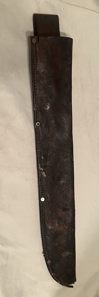 Vintage Leather 20" Machete Sheath Signed LEITZ