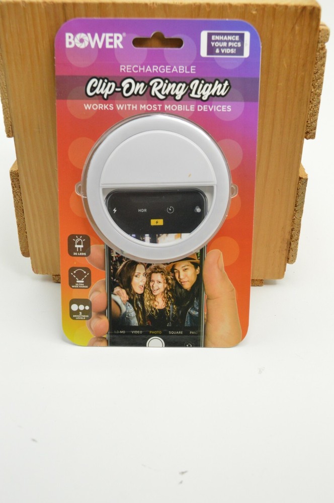 NEW Bower Rechargeable Clip-On Ring White 36 Led