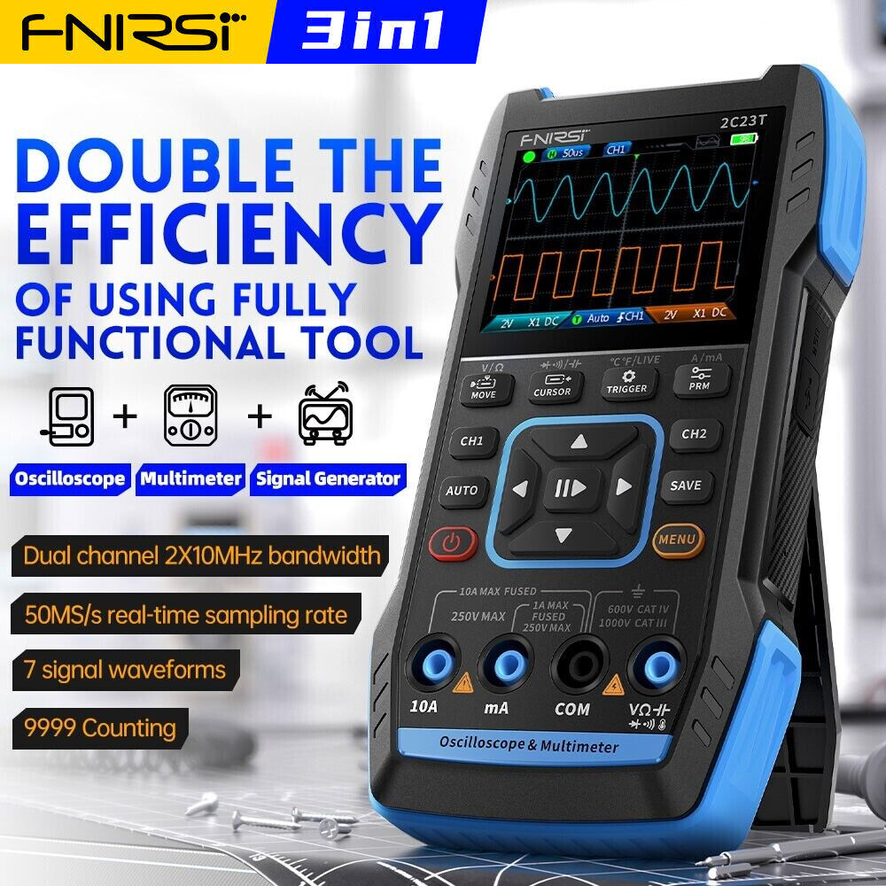 2C23T Digital Oscilloscope Handheld Multimeter+Function Signal Generator