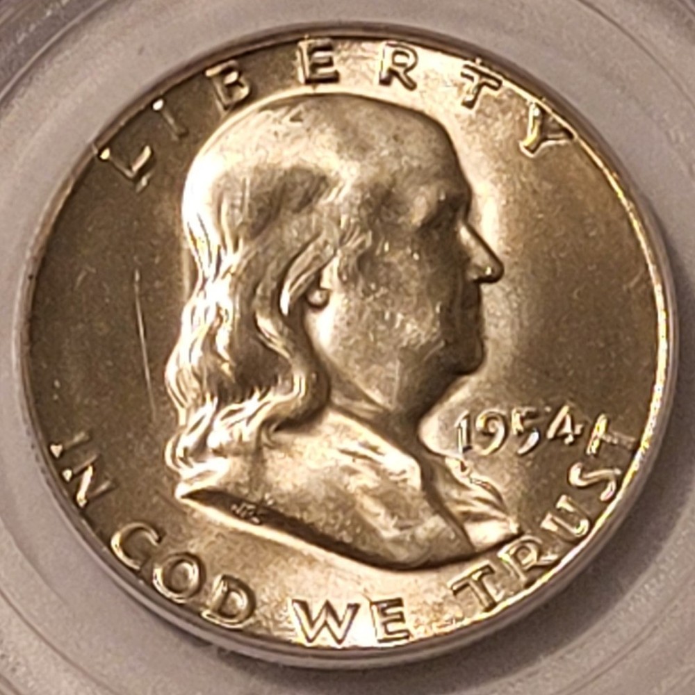 PCGS 1954 S Franklin Half Dollar MS66 Light Patina*