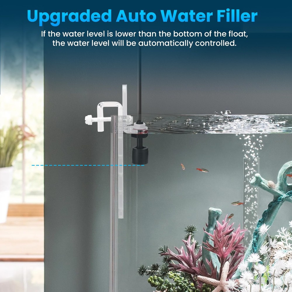 Auto Top Off System Aquarium - Smart Automatic ATO for Fish Tank Black