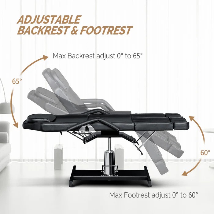 360° Swivel Tattoo Chair, Lash Chair Massage Table with 2 Adjustable Split Legs