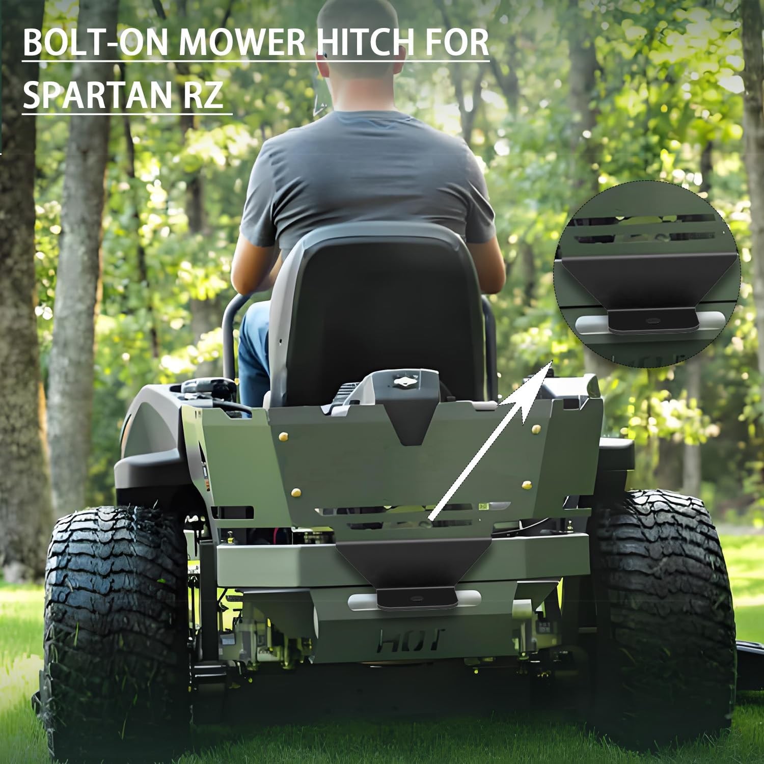 Receiver Hitch Plate for Spartan Mowers RZ Series, 1/4" Steel,(2016-2024 Models)