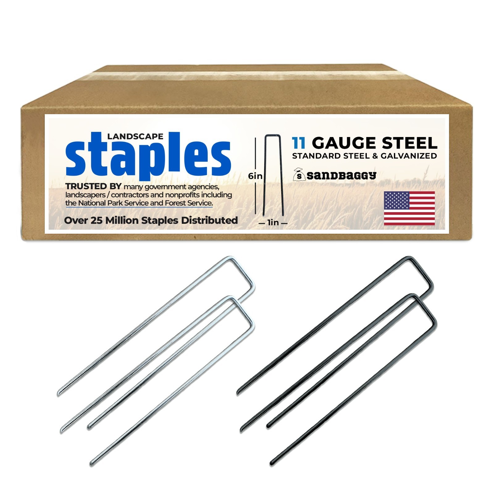 Sandbaggy 6-Inch Landscape Staples – USA Made