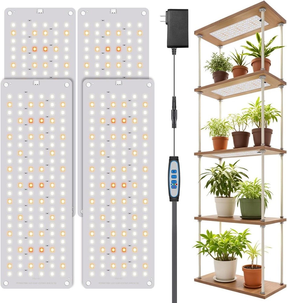 Smart Controller 4-Panel Grow Light with 3 Color Modes for Seedling Success
