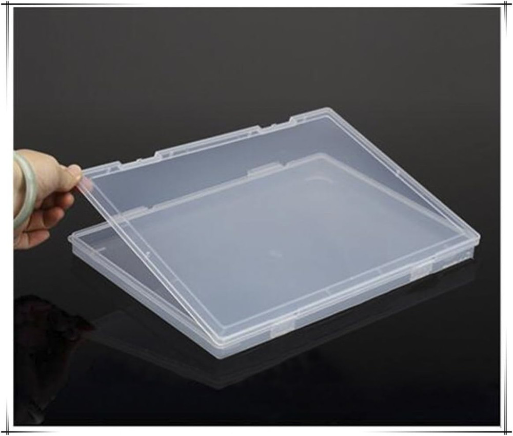 Portable A4 File Box Transparent Plastic Box Document Paper Protector Desk Paper
