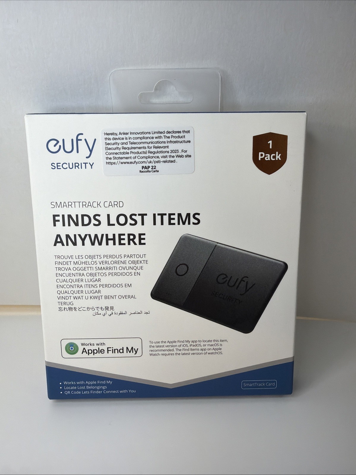 eufy by Anker SmartTrack Card Wallet Tracker Phone Finder Work W/ Apple Find My
