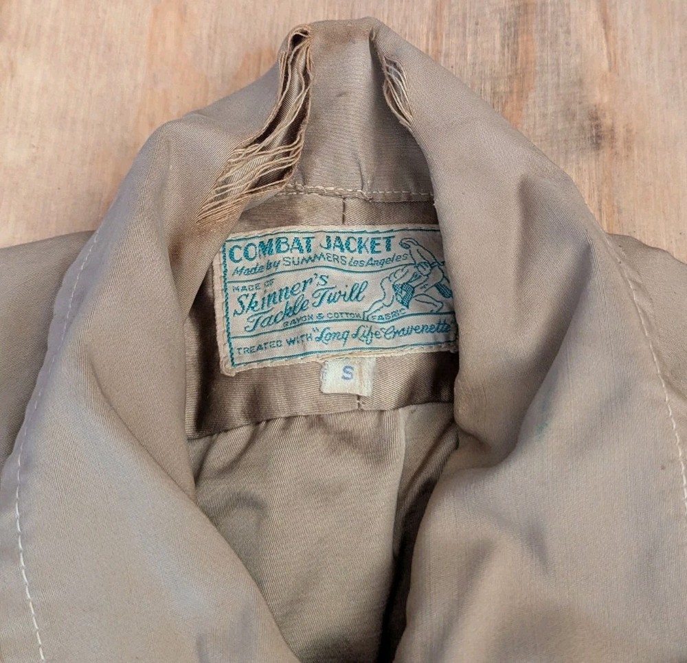 WW2 1940s Tan Combat Jacket W/ 4th Marine Patch
