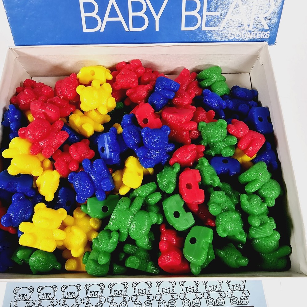 Baby Bear Counters - 100 1" Bears 4 Colors - Learning Resources Homeschool Class