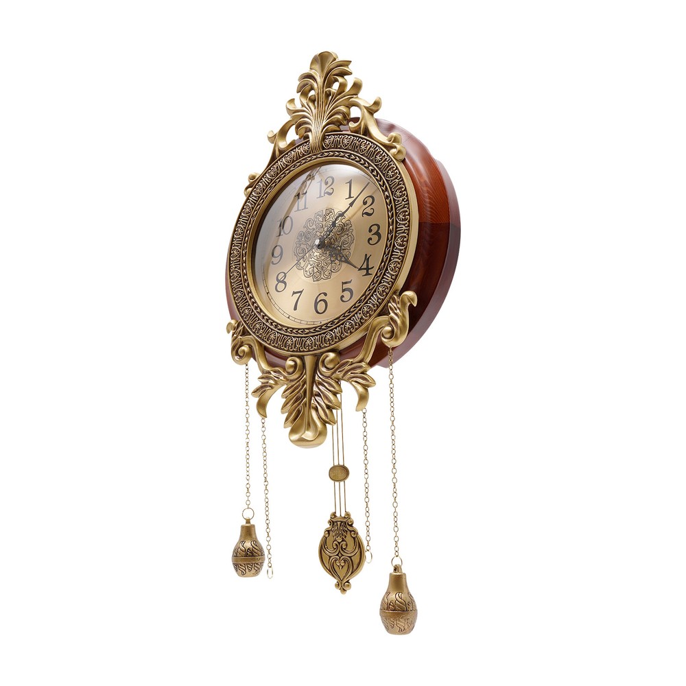 Retro Swinging Pendulum Wall Clock Vintage Wood Processing Wall Clock Wall Decor