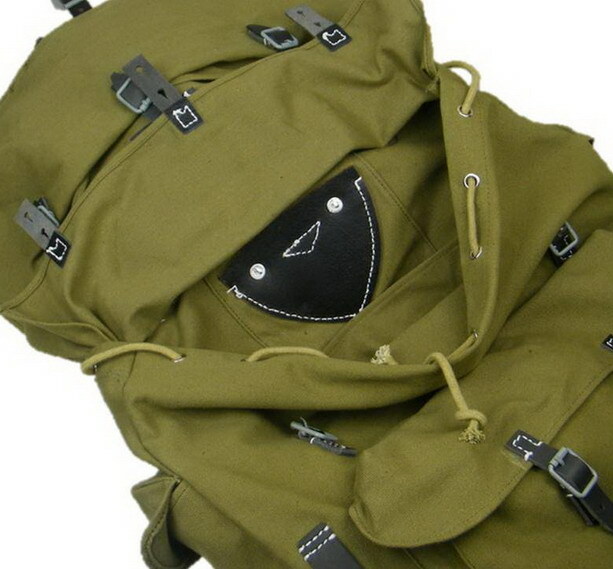 WWII GERMAN HEER MOUNTAIN TROOPER TROOPS CANVAS RUCKSACK BACKPACK &leather strap