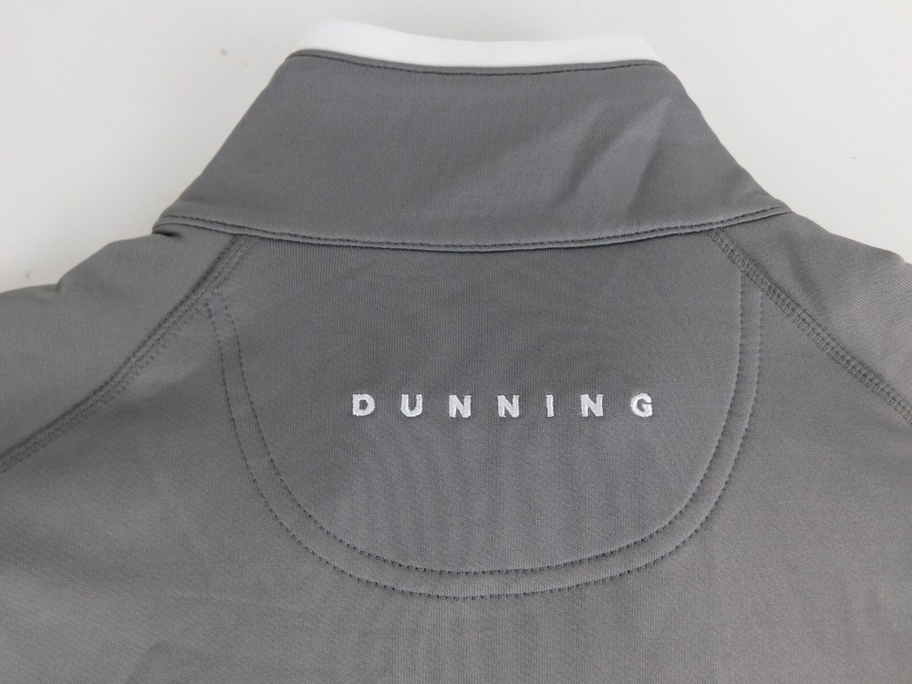 Dunning Golf Mens Designer Gray White Pullover QZ Jacket Large NICE