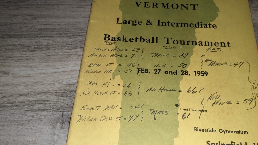 Vermont Large Intermediate State Basketball Tournament Program