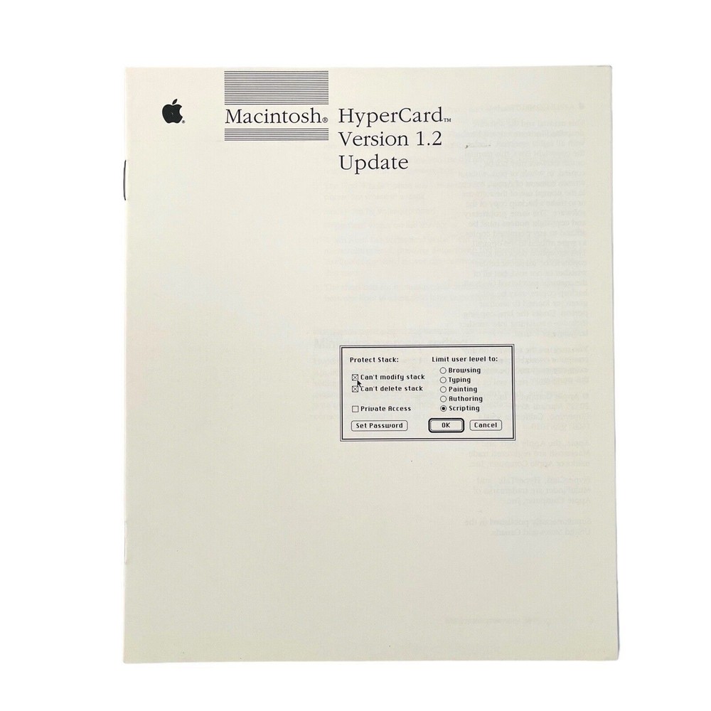 Apple Macintosh HyperCard User's Guide Manual VTG 1988 ...