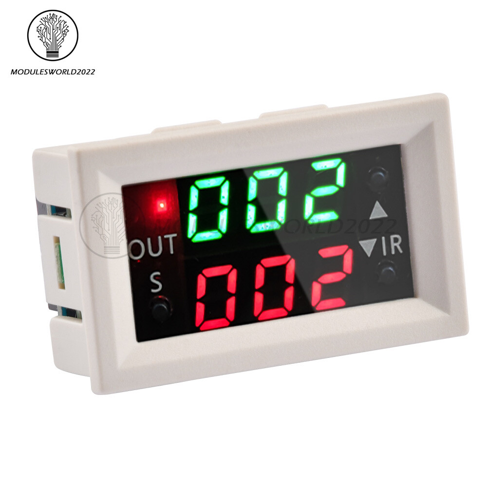 T2401-N DC12V Delay Dual Display Digital Time Relay Module Cycle Timer Control