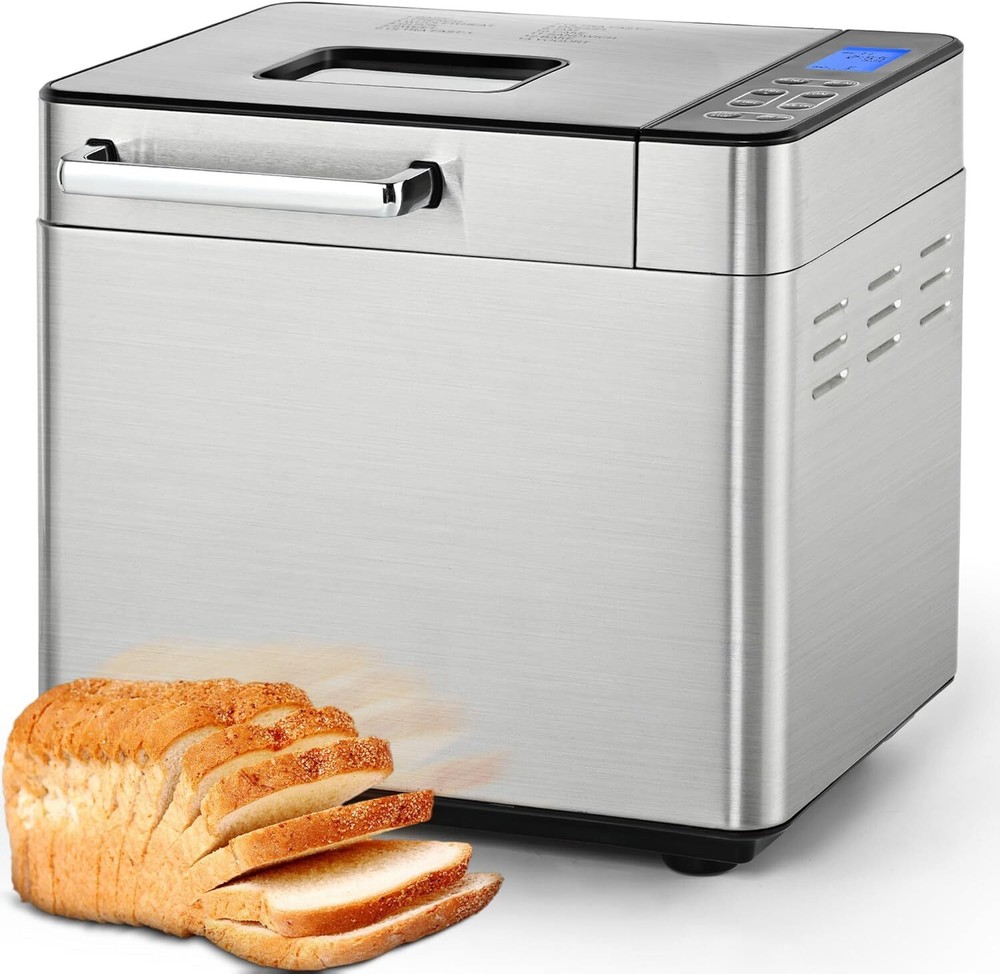 Automatic Bread Maker Gluten-Free, Dough Function, Adjustable Size Crust Setting