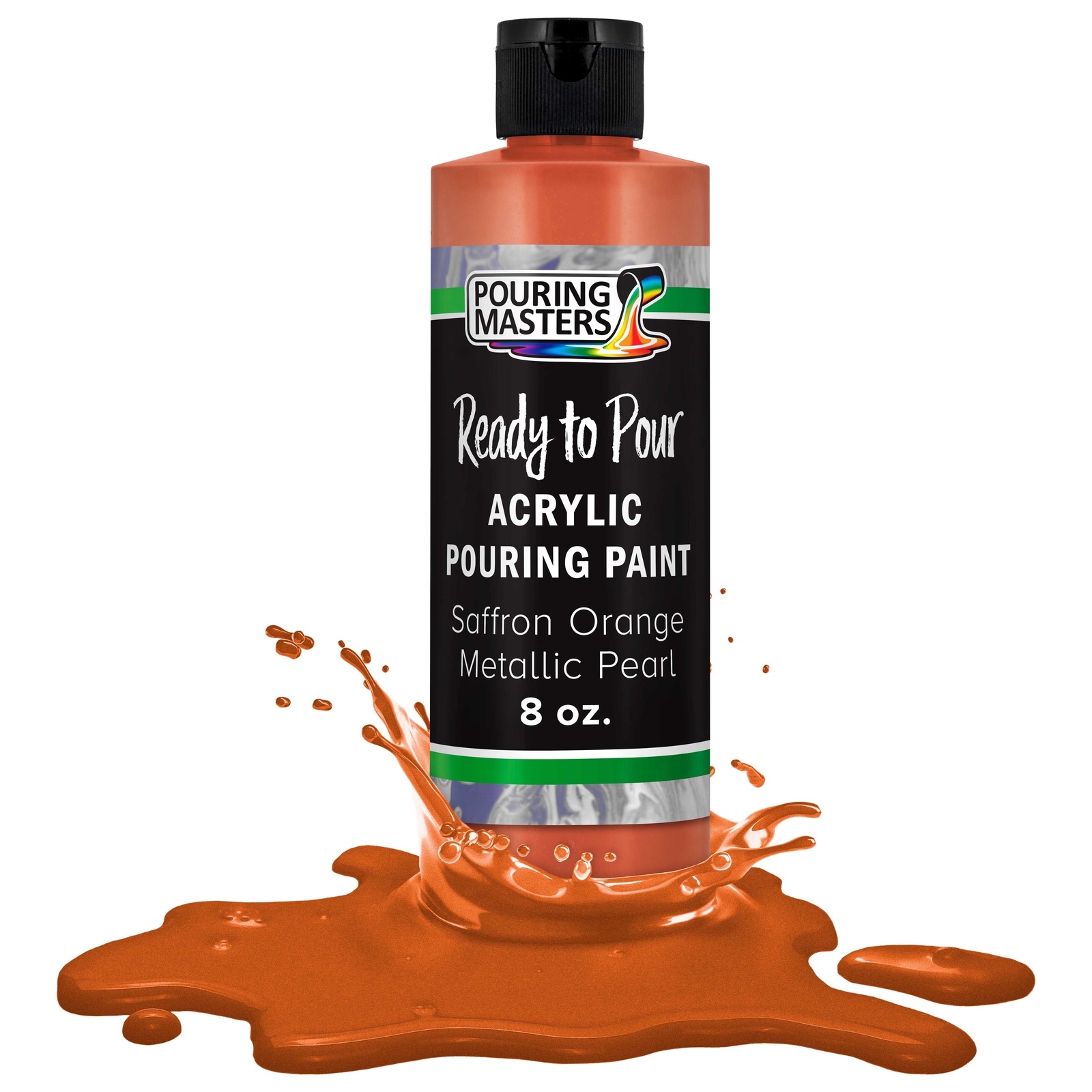 Pouring Masters Saffron Orange Metallic Pearl 8-Ounce Acrylic Pouring Paint