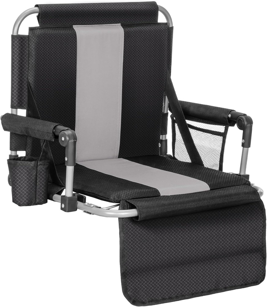 Lightweight Bleacher Mounted Stadium Seat w/Back & Arm Rest & Cupholder