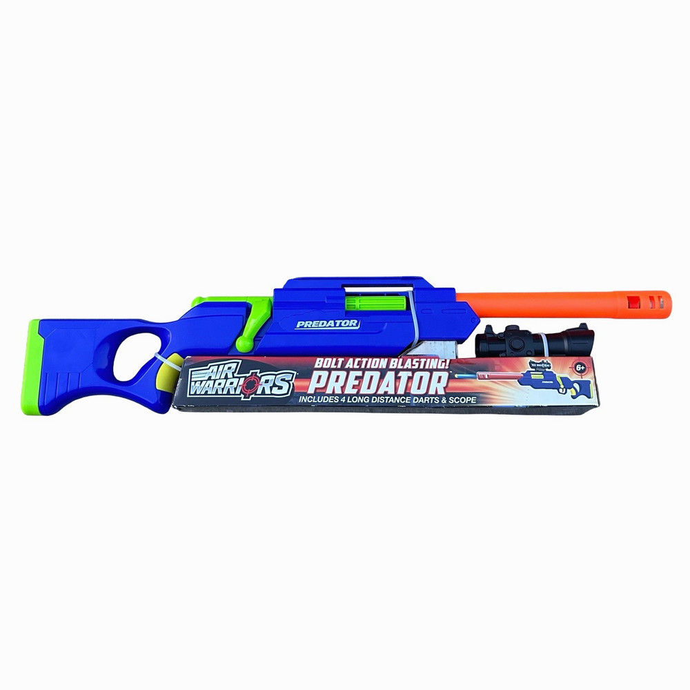 Buzz Bee Air Warriors Predator Bolt Action Blaster 100 Ft Range Sniper Scope New