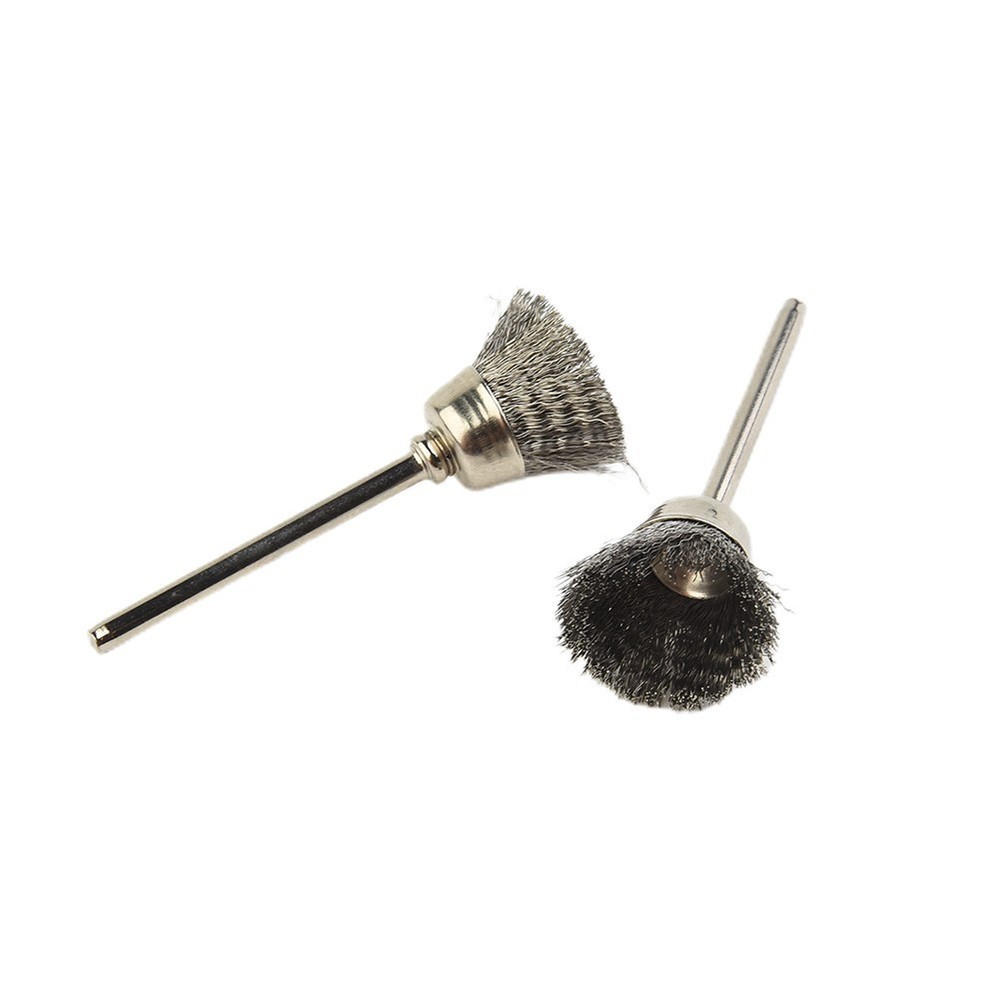 10pcs Mini Wire Brush Brushes Brass Cup Wheel for Grinder or Drill Set