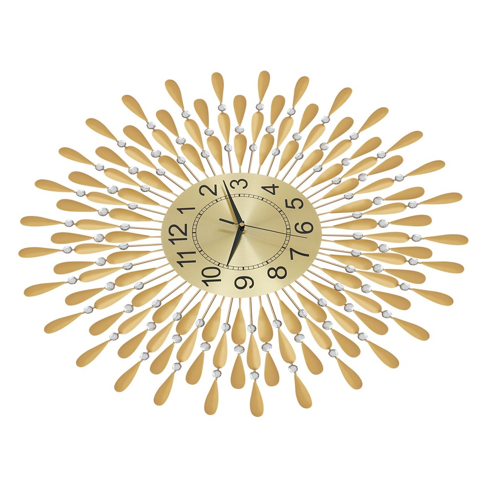 Large Wall Clock Gold Silent Wall Clock Retro Crystal Clock Wall-Mounted Decor