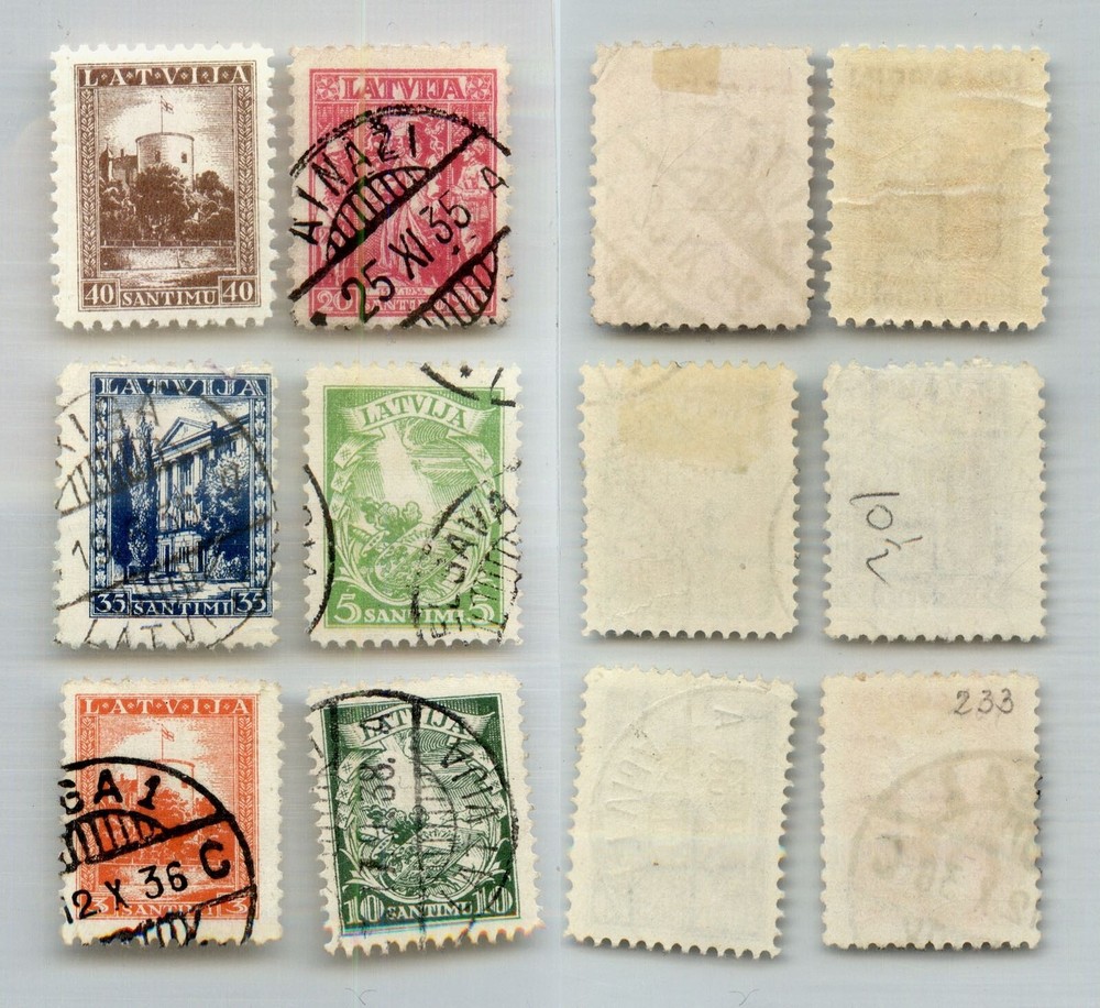 Latvia 1934 SC 174-179 used. rtc6276
