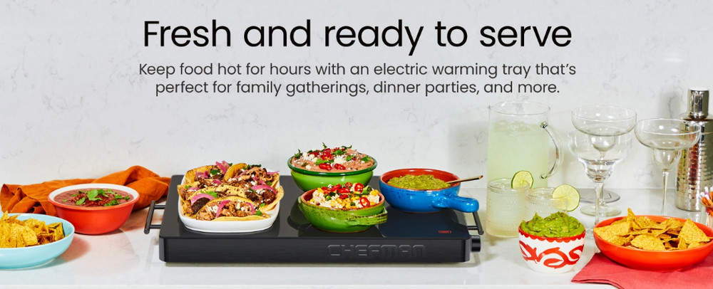 Chefman Electric Warming Tray with Adjustable Temperature Control