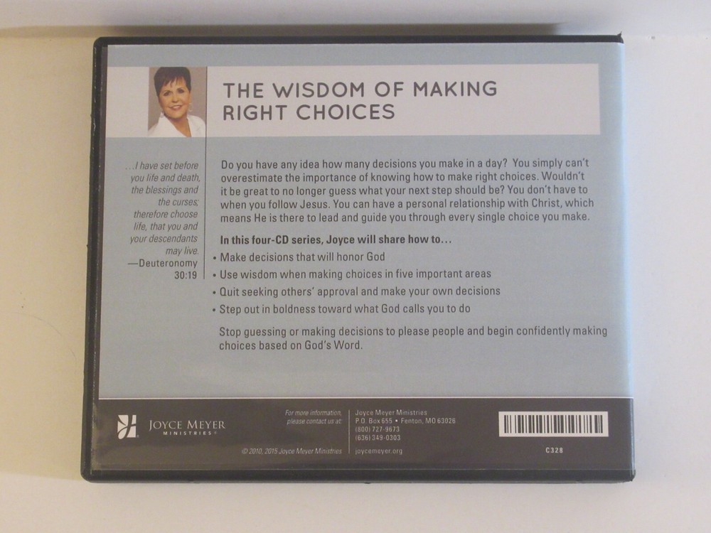 Joyce Meyer - The Wisdom of Making Right Choices (CD) - 4 Disc Set
