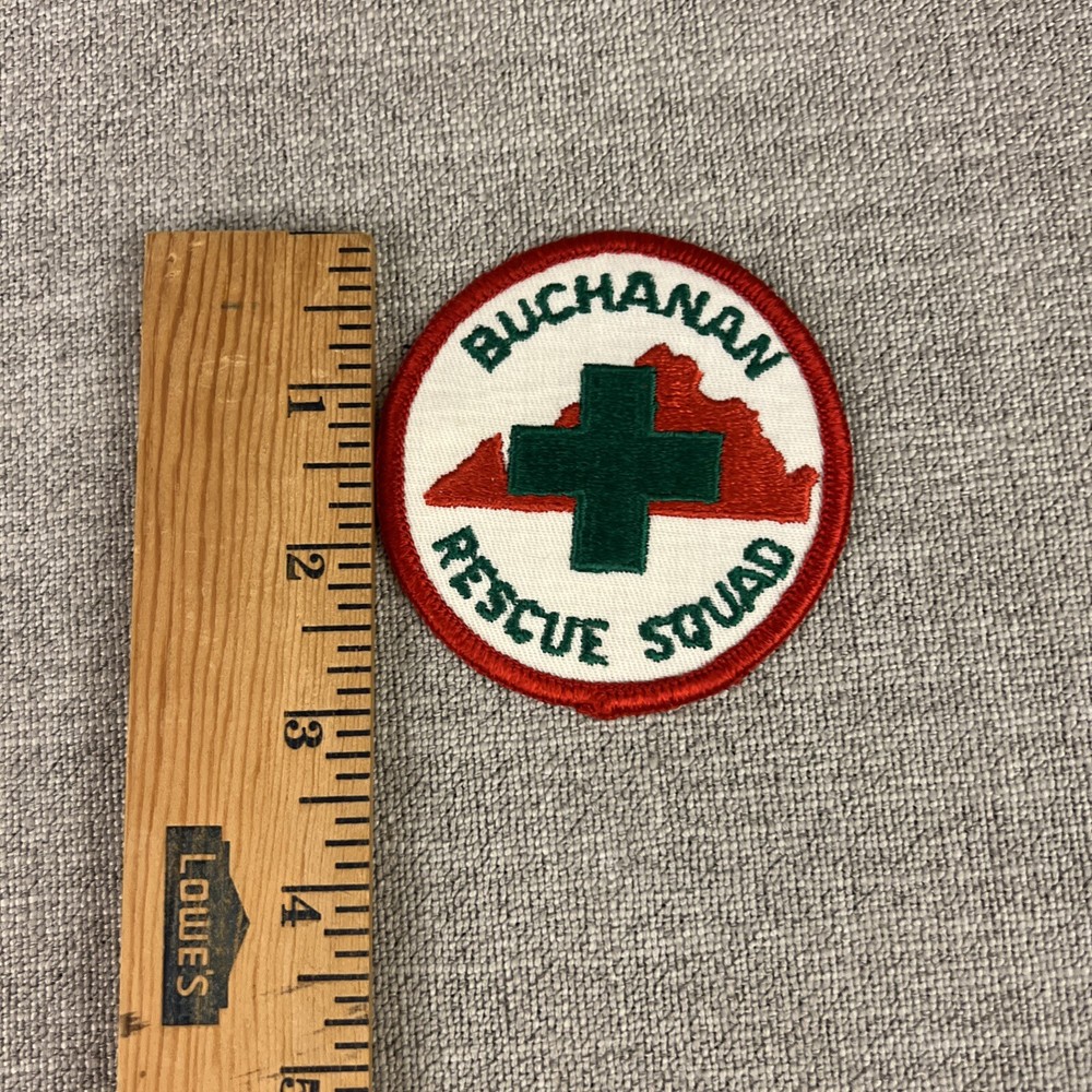 Buchanan Virginia Rescue Squad Embroidered Patch Red & Green