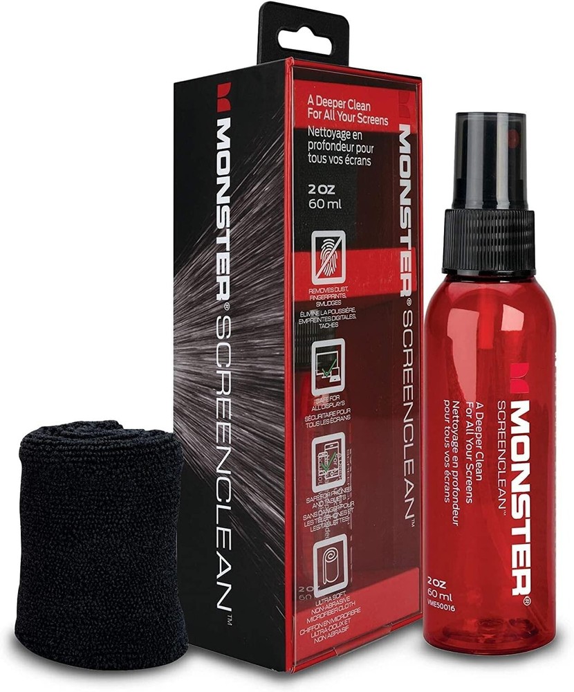 Monster 2 oz. Spray Electronic Device Screen Cleaner Kit w/ Microfiber Cloth