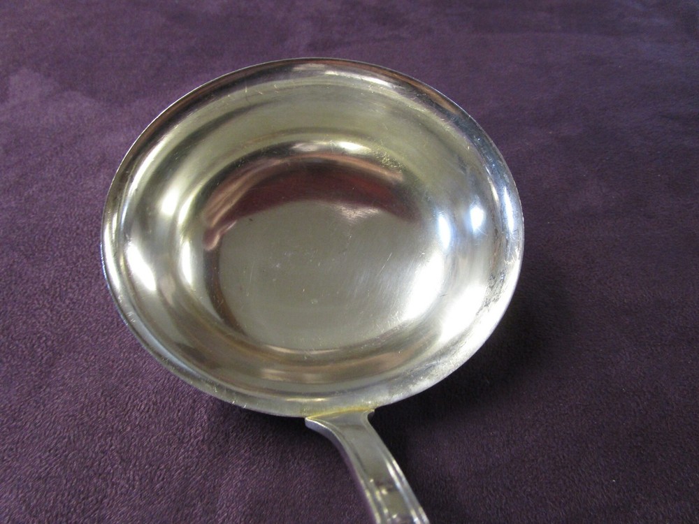 Unknown Pattern Silverplate Soup Ladle Gilded Bowl GERMANY G Monogram