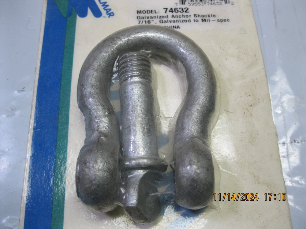Valmar Marine Galvanized Anchor Shackle 7/16" Bulk 74632