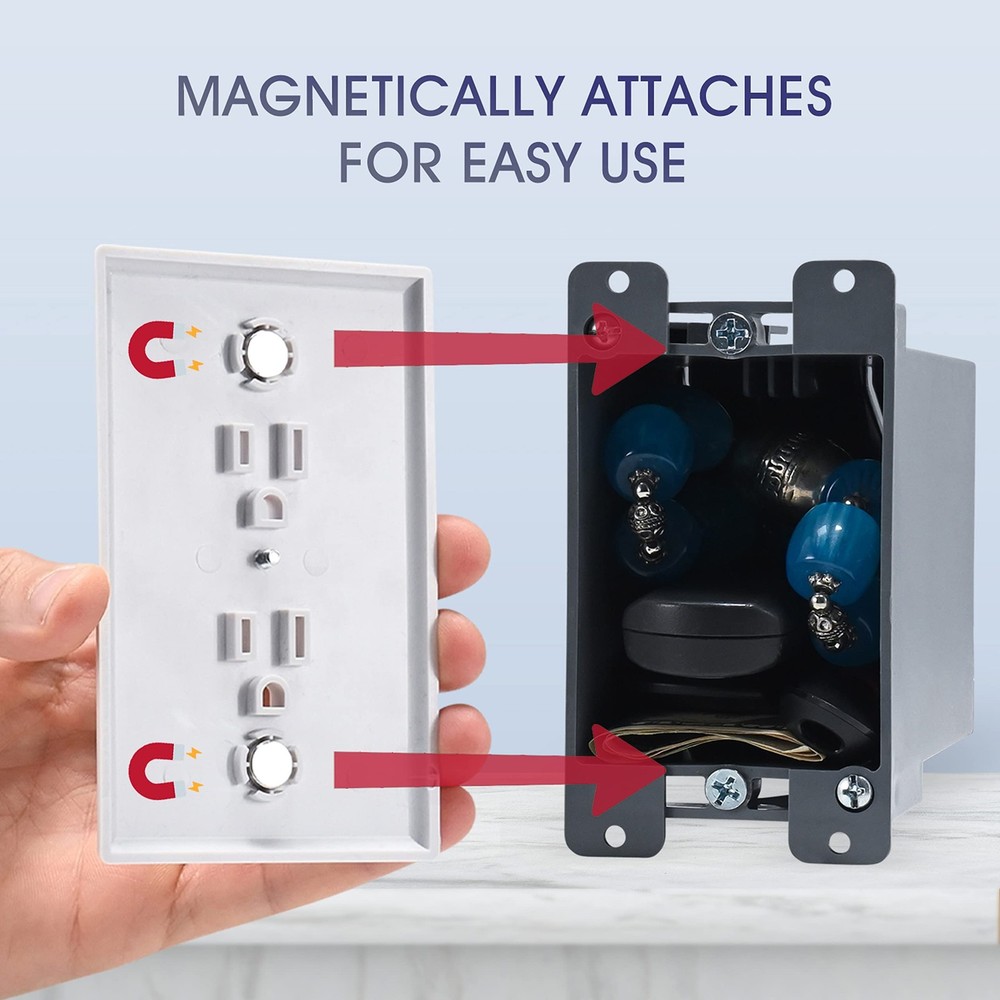 Electrical Outlet Hidden Wall Safe (Simple Install, Magnetically Attaches For...