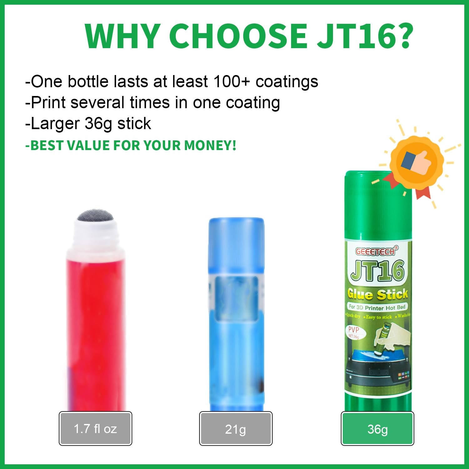 3D Printer Glue Stick 3 Pack, Perfect First Layer Adhesion, Prevents Warping...