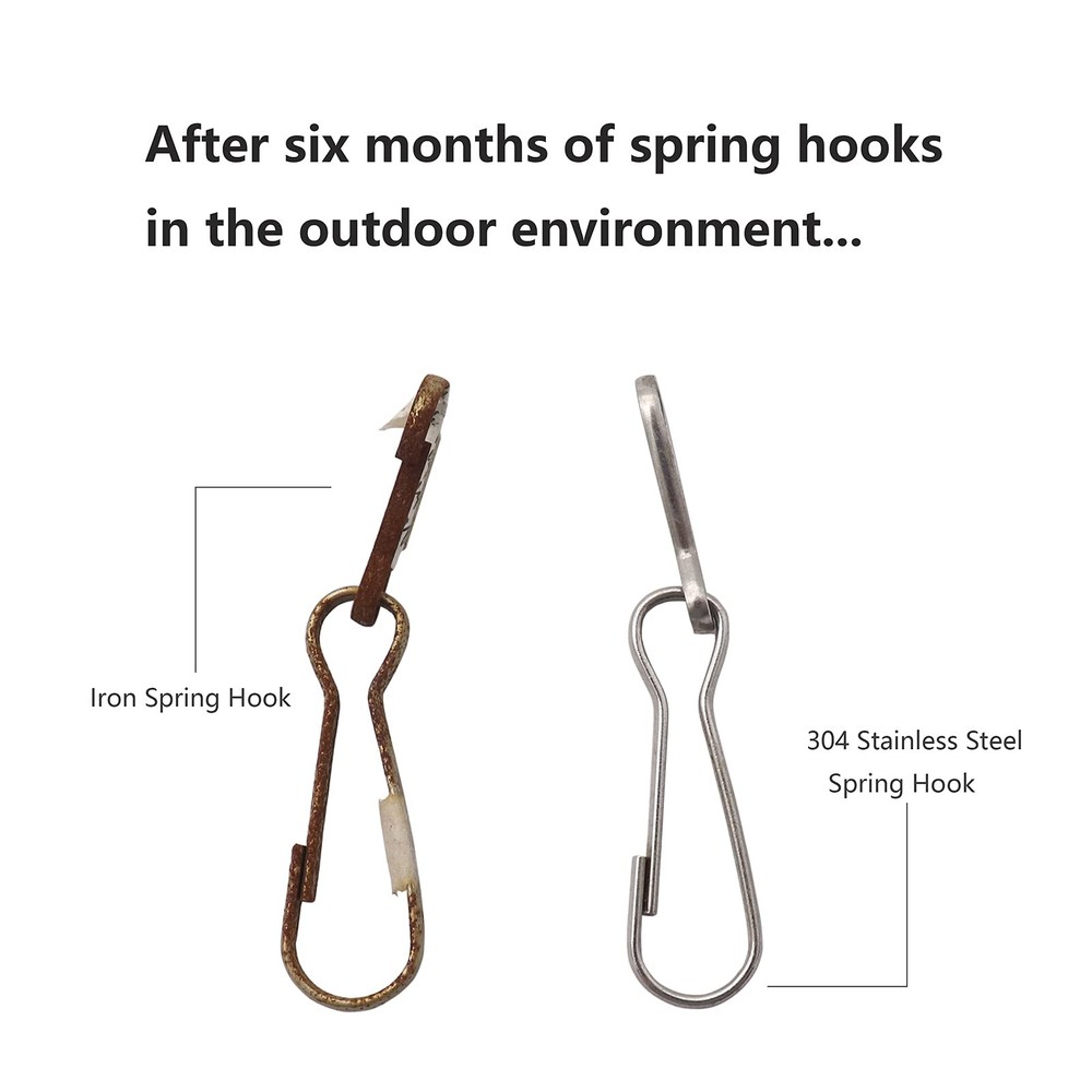 100 Pcs 304 Stainless Steel Spring Snap Hooks, Small Spring Clips, Lanyard Snap