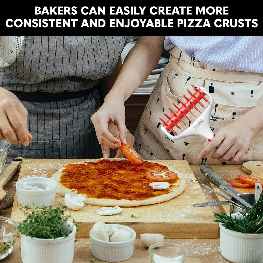 Pizza Dough Docker, Pastry Roller with Spikes, Pizza Docking Tool for Home & Com