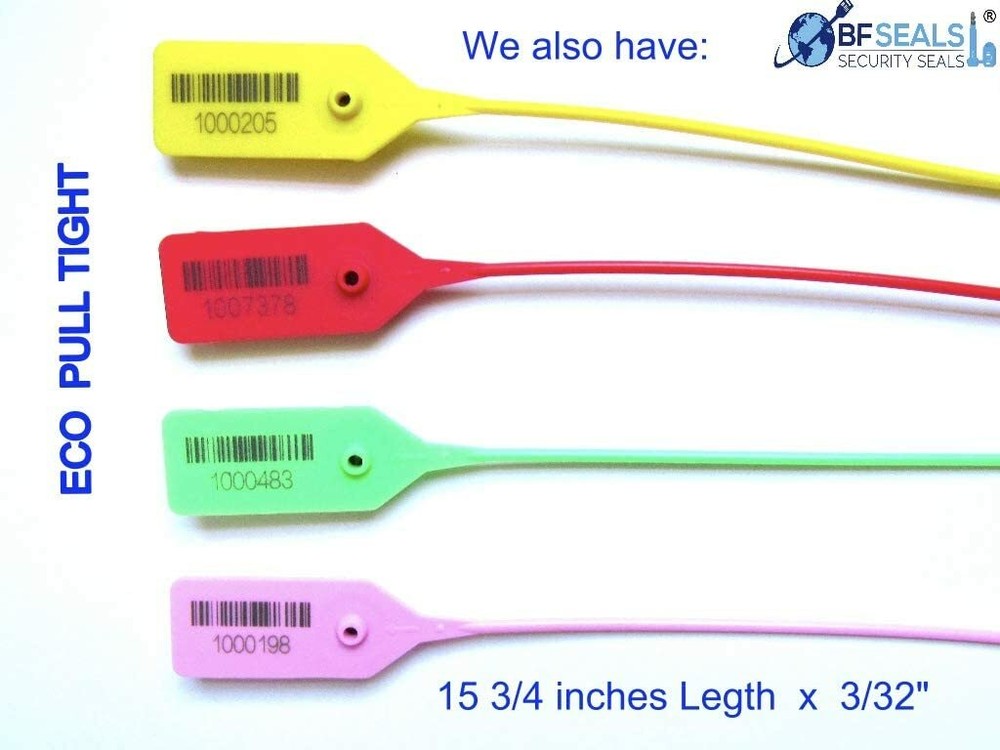 Plastic Security Seals PADLOCK A, Numbered - Barcode, 100 pcs, YELLOW color