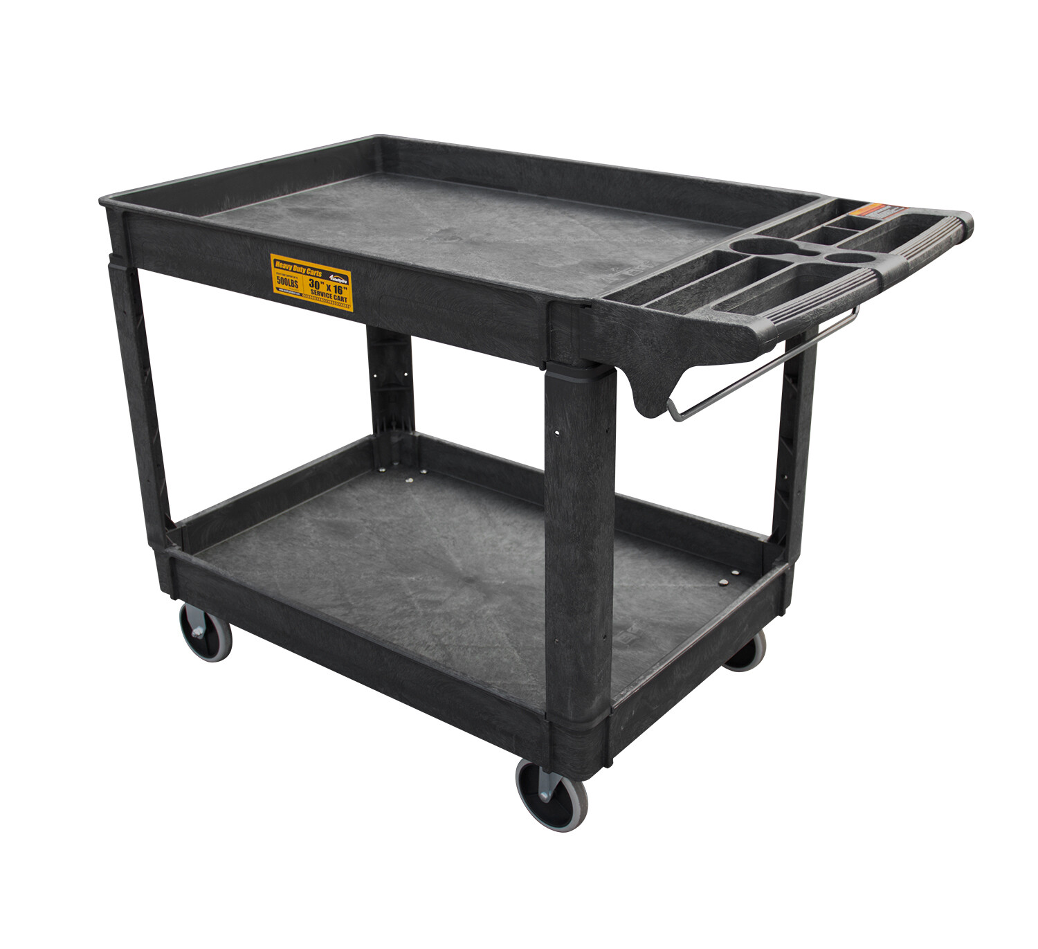 16*30 Inch Polypropylene Service Cart Heavy Duty 500 lbs Tools Organizer Rolling