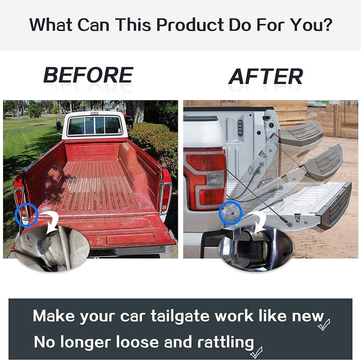 Tailgate Hinge Pivot Bushing Insert Kit for Dodge Ram Ford f150 f250 f350 Trucks