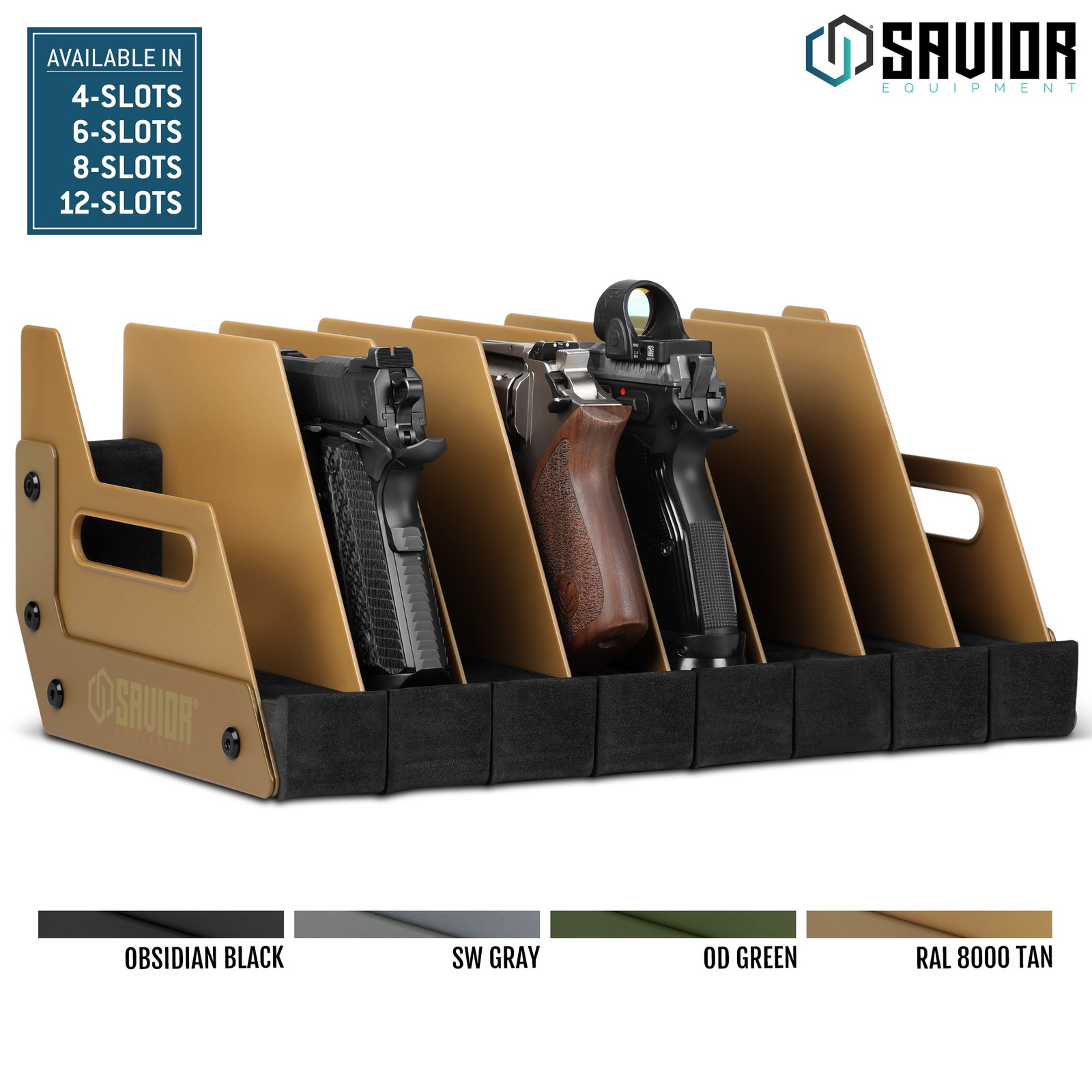 [SAVIOR]4-12 Gun Pistol Rack Revolver Handgun Storage Gun Safe Organizer Display