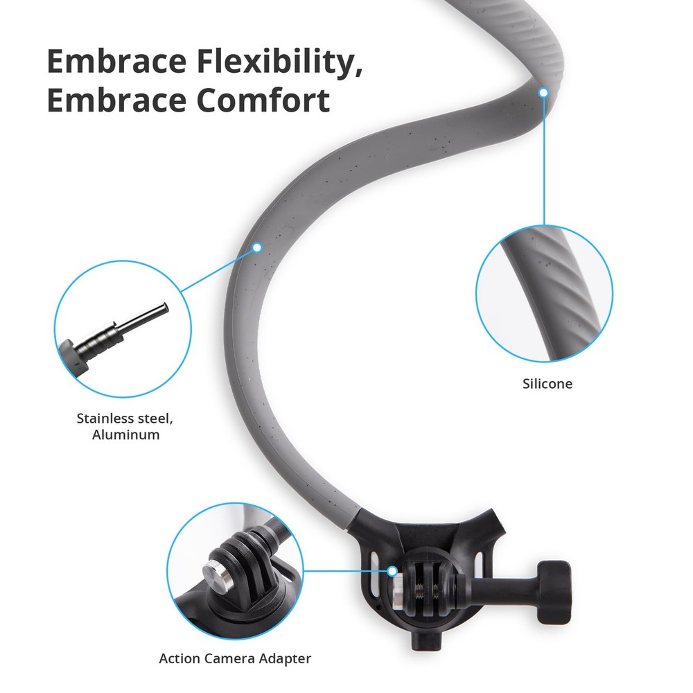 PGYTECH CapLock POV Action Camera Neck Mount, Quick Release & Black