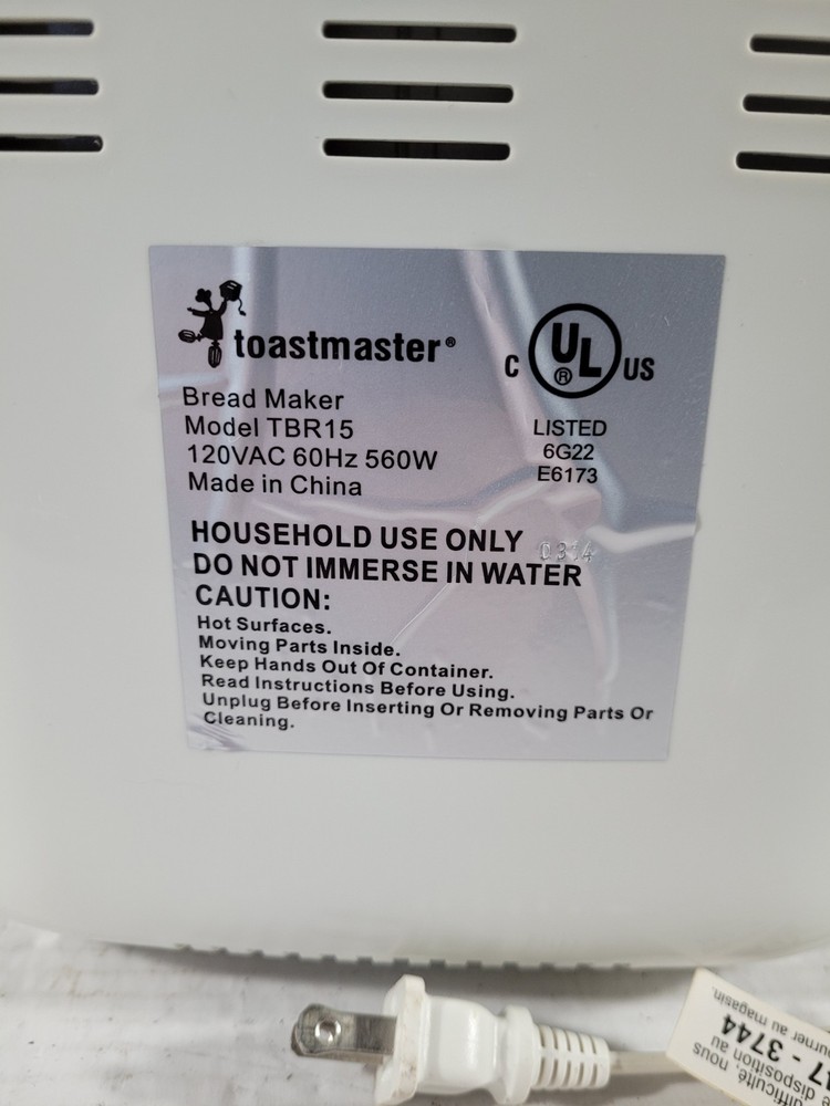 Toastmaster Automatic Bread Maker Machine – Model TBR15 - Tested Working