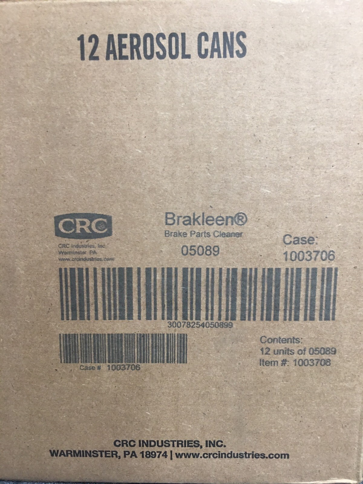 CRC 05089 Brakleen 12 PK Non-Flammable Brake Parts Cleaner - 19 oz Free Shipping