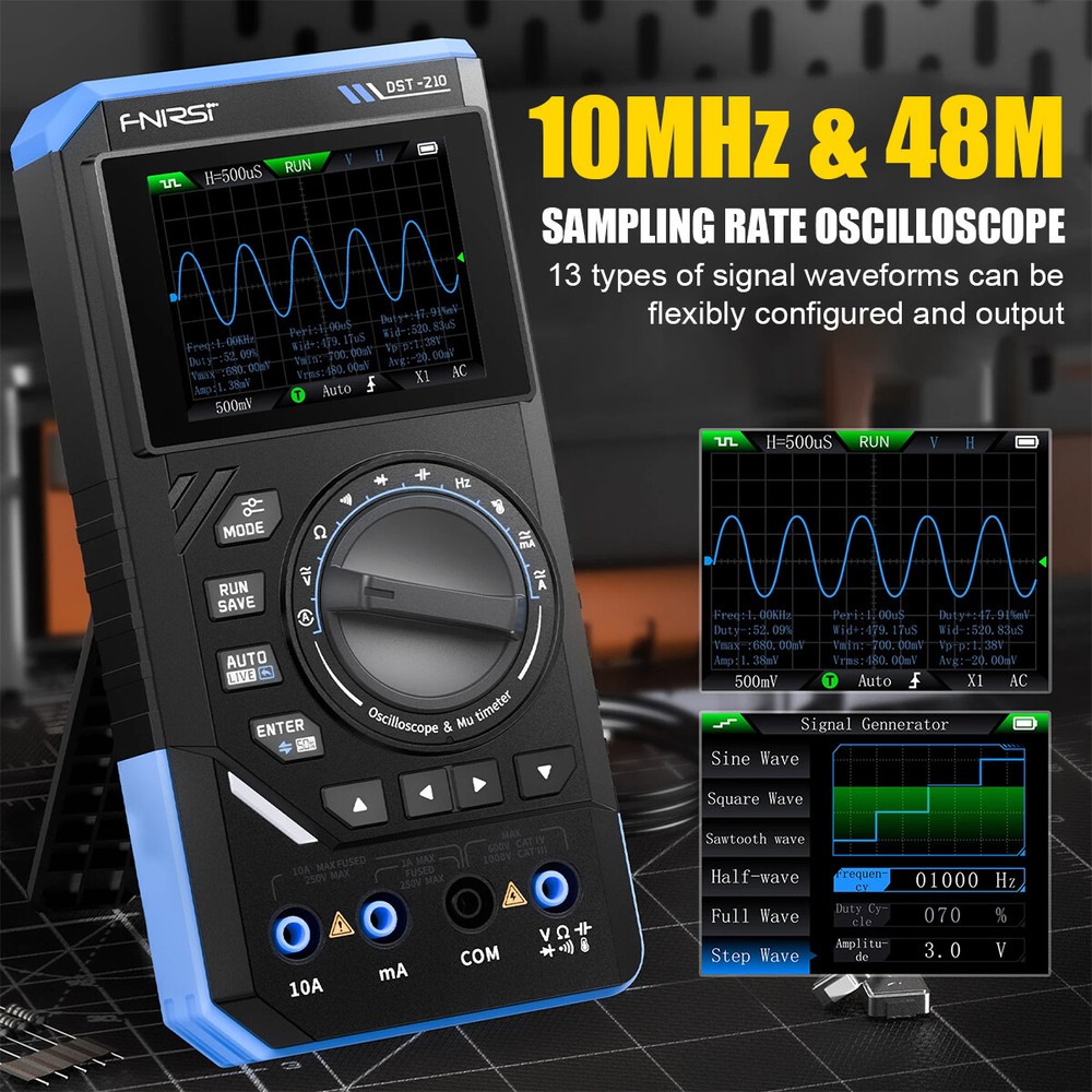 FNIRSI DST210 Handheld Digital Oscilloscope Multimeter+Function Signal Generator