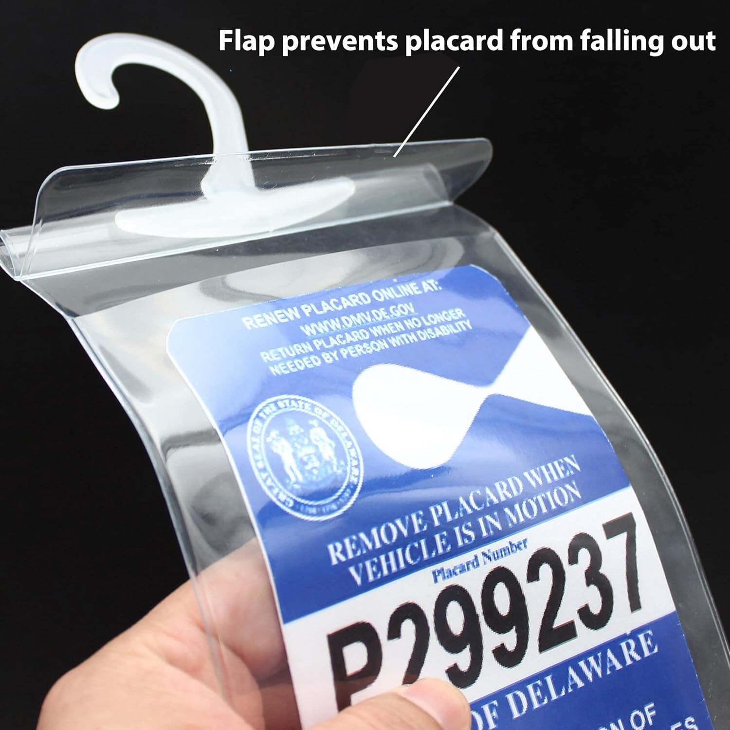 2x Handicap Parking Permit Placard Protector Cover Hanger Car Holder Hang Sleeve