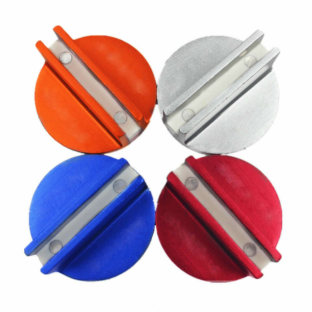 Car Universal Floor Jack Disk Pad Slotted Magnetic Side Adapter Pinch Blue