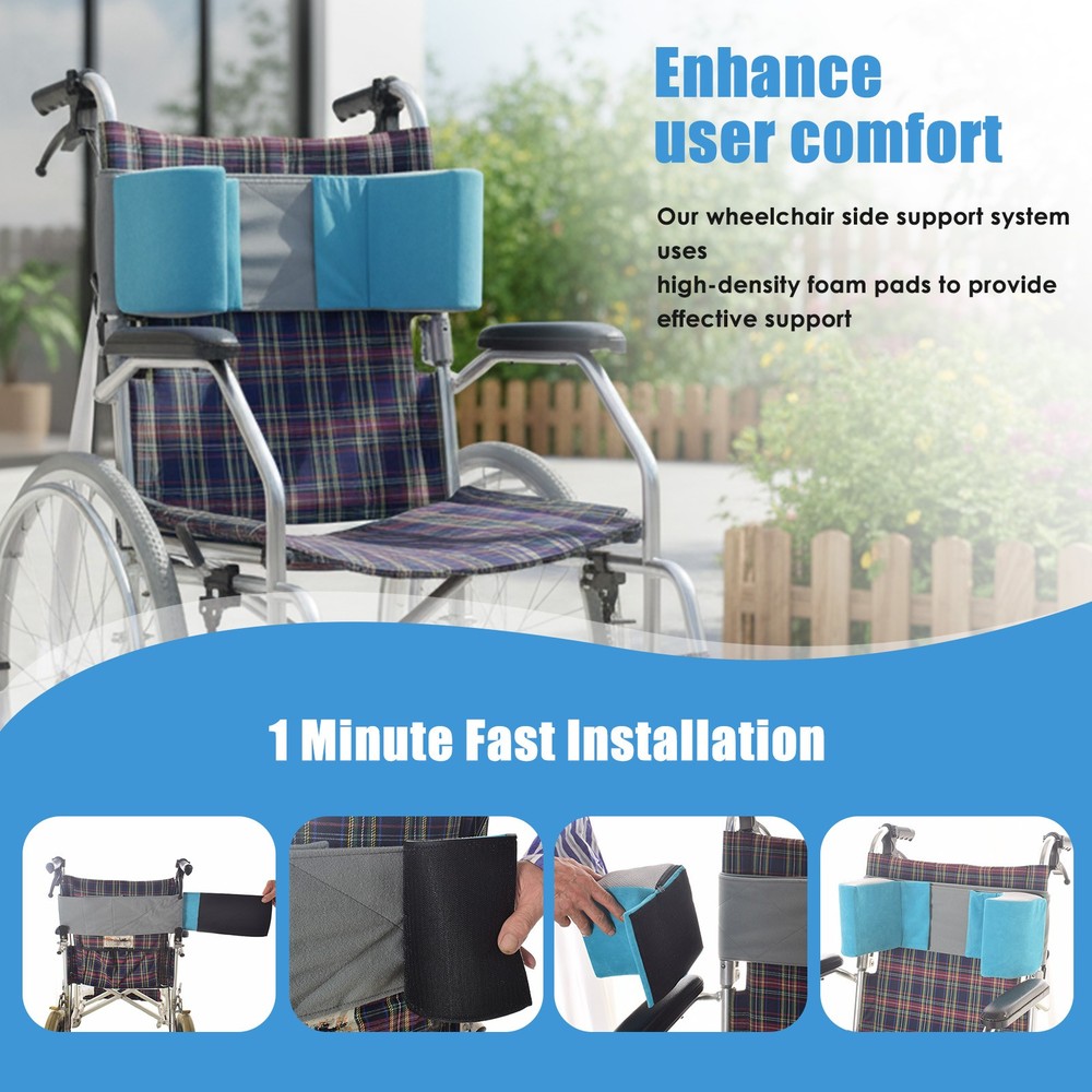 Lateral Support for Wheelchair Lateral Support Cushion with Adjustable Side Pane