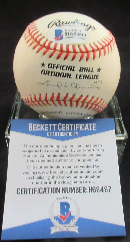 Jack Banta Signed NL Baseball - Beckett BAS
